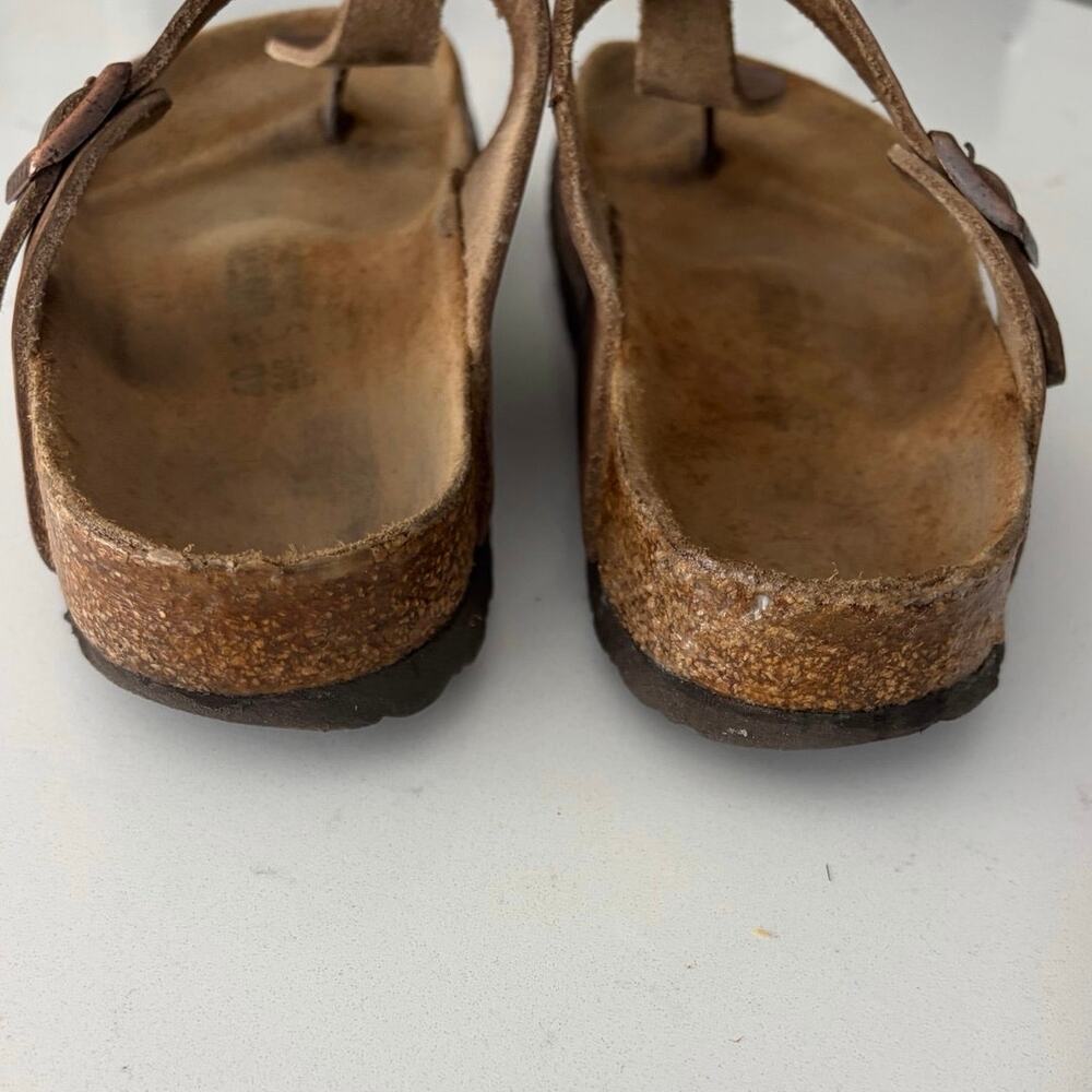 Birkenstock Gizeh oiled leather sandals sz 40 brown patina casual boho comfort - Picture 6 of 9